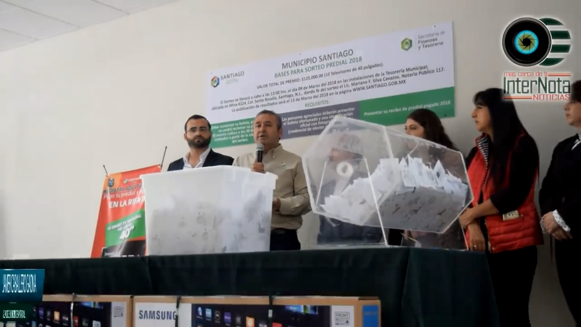 REALIZAN SORTEO DE 10 SMART TV DE PAGO PREDIAL, SANTIAGO NUEVO LEÓN