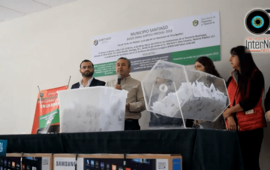 REALIZAN SORTEO DE 10 SMART TV DE PAGO PREDIAL, SANTIAGO NUEVO LEÓN