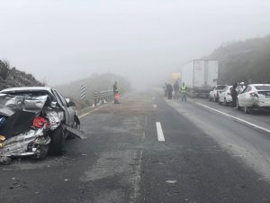 SE REANUDA CIRCULACIÓN EN CARRETERA SALTILLO-MONTERREY POR ACCIDENTE CON MAS DE 50 VEHÍCULOS