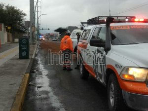 DIÉSEL DERRAMADO PROVOCA ACCIDENTE.