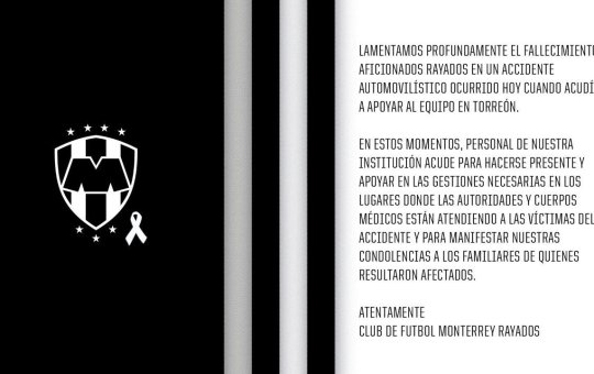 ACCIDENTE DE AFICIONADOS DE RAYADOS DEJA DOS MUERTOS