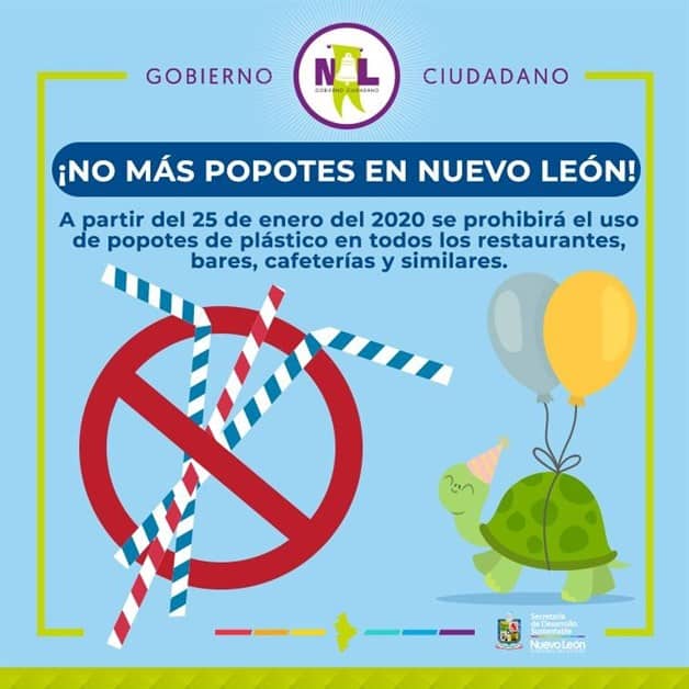 ¡OFICIAL! PROHÍBE NUEVO LEÓN EL USO DE POPOTES