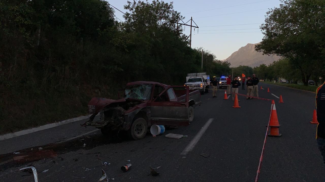 FUERTE ACCIDENTE SE REGISTRA EN CARRETERA NACIONAL DE SUR A NORTE A LA ALTURA DE LAZARILLOS EN ALLENDE N.L.