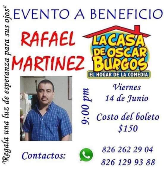 REALIZAN EVENTO A BENEFICIO DE RAFAEL MARTÍNEZ EN LA CASA DE ÓSCAR BURGOS