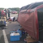 SE REGISTRA VOLCADURA EN CARRETERA NACIONAL A LA ALTURA DE CABEZONES, HUALAHUISES N.L. Extremen precauciones...