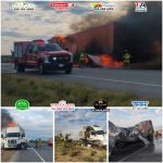 INCENDIO DE TRÁILER EN CARRETERA NUEVO LAREDO–MONTERREY