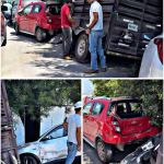 CARAMBOLA DE TRES VEHÍCULOS AFECTA CARRETERA NACIONAL EN SANTIAGO