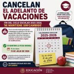 CANCELAN EL ADELANTO DE VACACIONES ESCOLARES