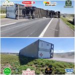 VOLCADURA DE TRÁILER MOVILIZA A CUERPOS DE AUXILIO EN DR. ARROYO