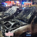 TRES VEHÍCULOS QUEDAN CONSUMIDOS POR INCENDIO EN GUADALUPE